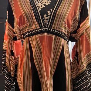 High waist, open back with kimono sleeve